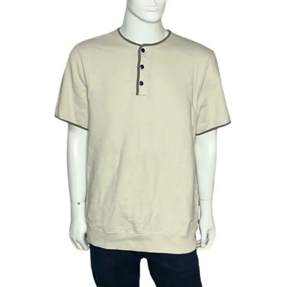 J.Crew Vintage Fleece Cotton‎ Sweatshirt Henley Size XLT